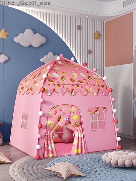 Toy Tents da tenda infantil Playhouse Indoor Princess Girl's Playhouse Home Castle Playhouse Gardengarten Toy Room Q231220