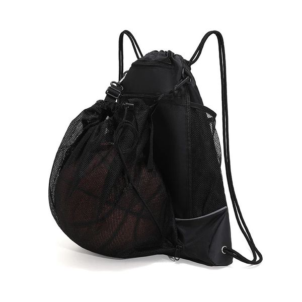 Zaino da basket con coulisse per ragazzi Zaino da calcio pieghevole Borsa da palestra Sackpack Sacco sportivo con borsa a rete a sfera staccabile per 231220