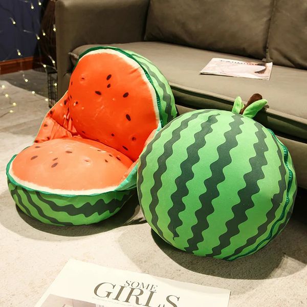 Simulation Wassermelone Plüsch Kissen Kissen Faul Sofa Sitz Wurf Kissen Anime Gefüllte Weiche Kinder Spielzeug für Mädchen Kind Wohnkultur 231220