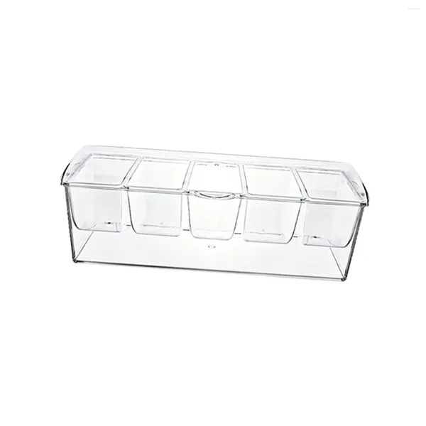 Piastre di ghiaccio refrigerato vassoio 5 compartimento con materiale pp trasparente e trasparente durevole