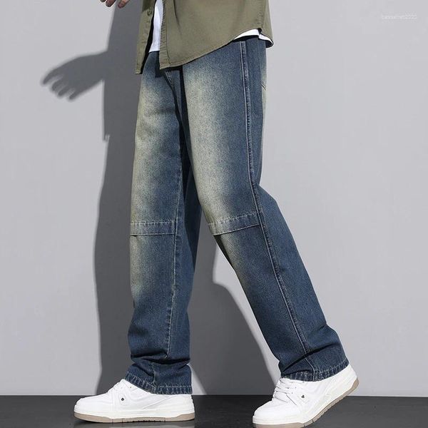 Jeans da uomo 2023 Estate Cotone Dritto Gamba larga Casual Solido di alta qualità Unisex Grandi pantaloni in denim Pantaloni larghi alla moda