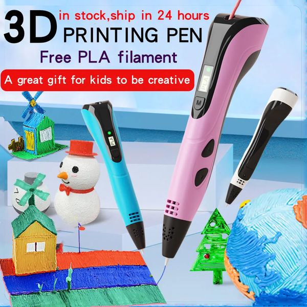 3D baskı kalemi EST boyama seti LCD ekran 175mm 20olor pla filament çocukları Yaratıcı Doğum Günü Noel DIY Hediye 231219