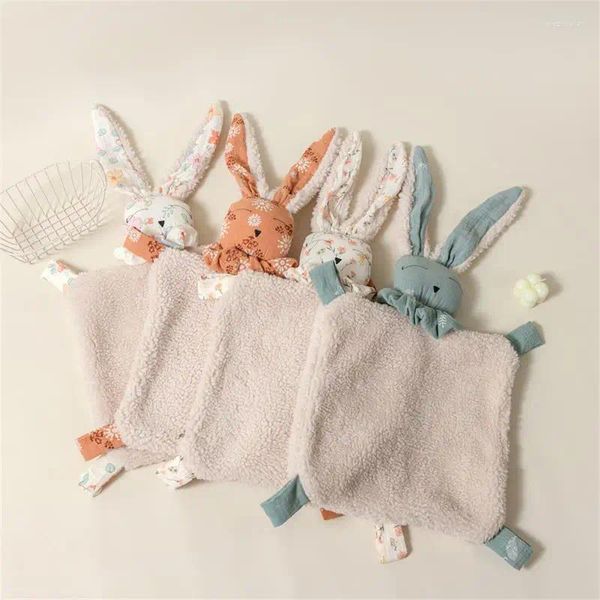 Decken Herumn Winter Baby Komfort Decke Soft Lamm Plüsch floral bedrucktes Stickerei beruhigen Beschädigung Handtücher Schlafpuppe für Kinder