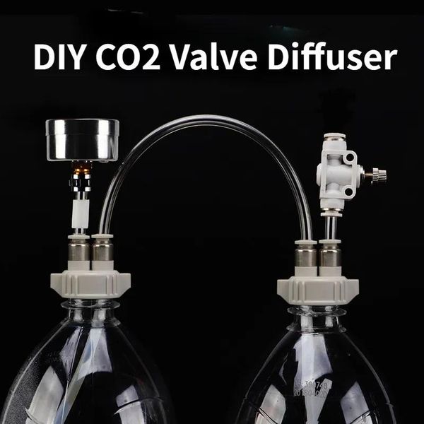 Аксессуары Воздушные насосы Аксессуары DIY Диффузор CO2 Аквариум Питания Аквариум Водяная трава Самодельный комплект генератора углекислого газа с давлением F