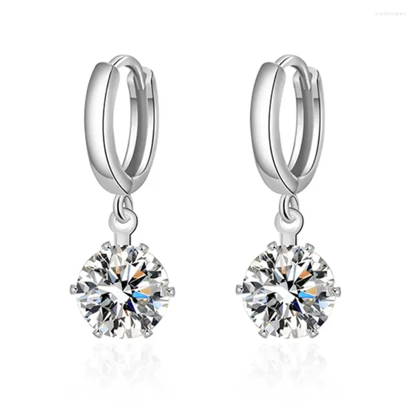 Ohrstecker 2023 Sechs-Klauen-Zirkon-Diamant für Frauen Mädchen Klassische Luxusmode Eleganter OhrringSchmuck Urlaubsgeschenk