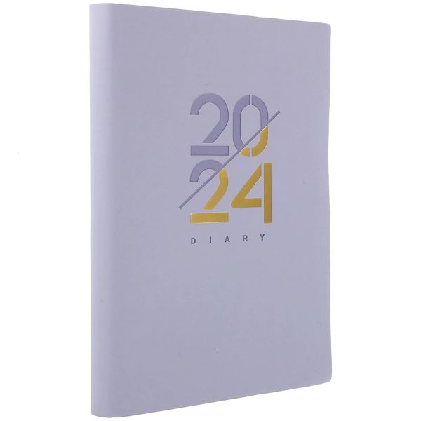 2024 Agenda Libro Planner Donne Viola Notepad Calendario Organizzatore Notebook accademico Libri di carta Ufficio Copertina morbida 231220