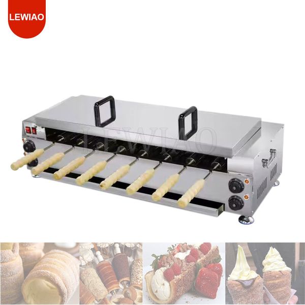 Máquina elétrica/de gás para bolo de chaminé, donut, sorvete, cone, hungria, chaminé, pão, rolo