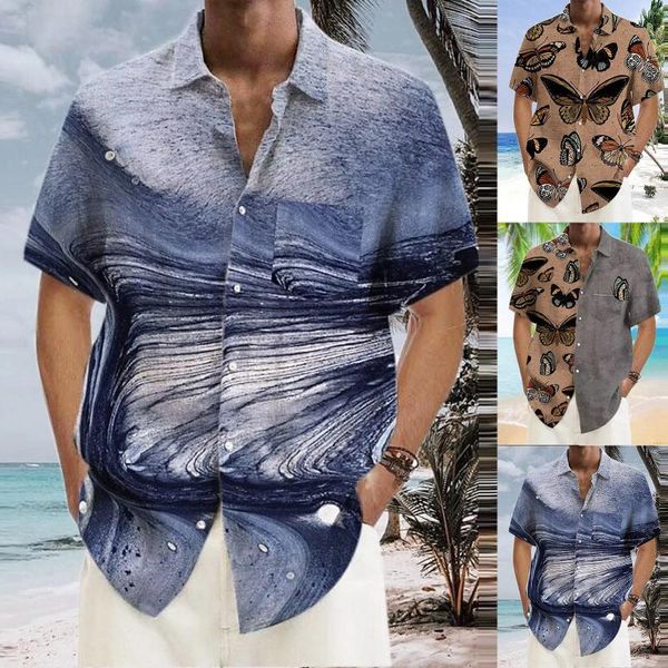 Homens Casuais Camisas Mens Designer Roupas Elegante Camisa Titular Homens Estereoscópico Mangas Curtas Permanece para Blusa Masculina