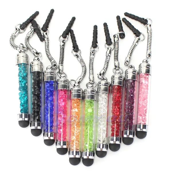 Luxo diamante cristal tela de toque capacitivo stylus bola bling caneta canetas para celular iphone pc tablet ipad zz