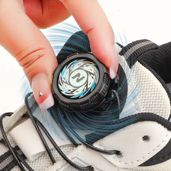 Acessórios para peças de calçados 1 par sem cadarços de sapato giratório fio de metal giratório fivela automática corda cadarços de tênis para crianças/adultos cadarços de trava rápida 231219