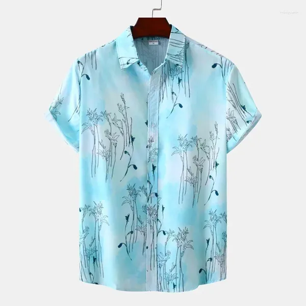 Camicie casual da uomo Camicia hawaiana floreale a maniche corte Estate Tropical Beach Party Street Holiday Vacation Abbigliamento Fancy Dress