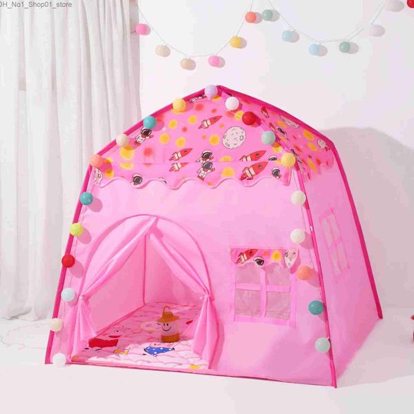 Torda de brinquedo portátil infantil tendão brinquedo jogo castelo seguro princesa tenda tocação interna brincar de tamanho grande brinquedo infantil presente de aniversário meninas tipi q231220