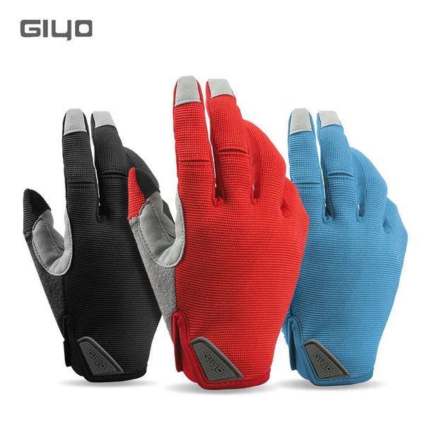 Giyo Ciclismo respirável Luvas de dedo completo Luvas resistentes a desgaste Bike lycra Fabric Mittens Bicicleta Bike Luvas Longas 231220