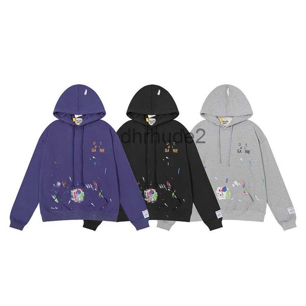 Ga Mens Hoodies Versão Correta Marca de Moda Gall Splashink Graffiti High Street e Suéter com Capuzajkf Alta Qualidade 3SJT 3SJT 3SJT