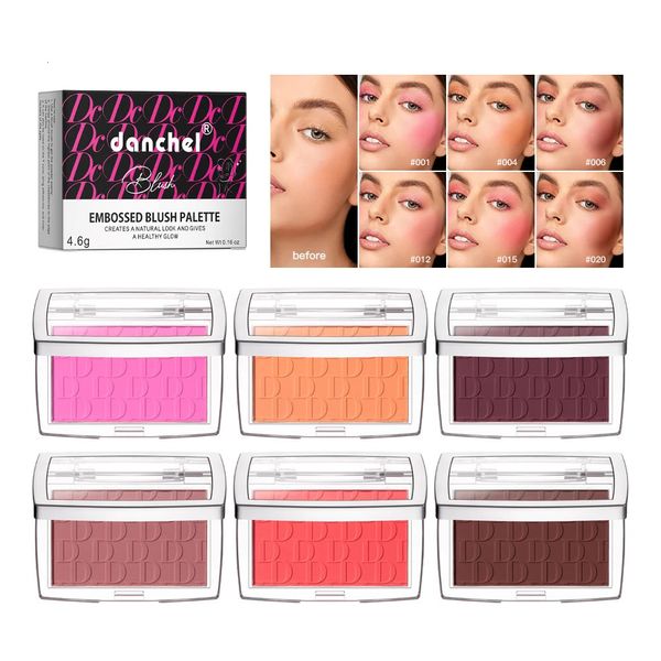 Gezichtspoeder Rosy Matte Blusher Reliëf Blush Palette Hoog Gepigmenteerd Roze Koraal Rouged Voor Wangen Gladde Cosmetica 231219