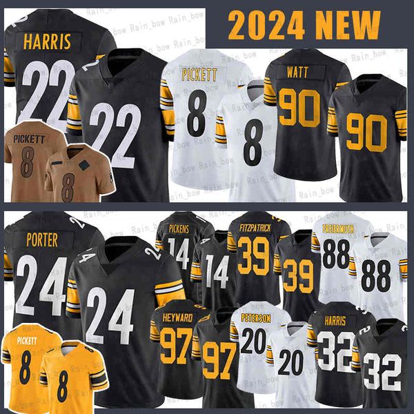 8 Kenny Pickett Fußballtrikot 24 Joey Porter Jr. Najee Harris T.J. Watt George Pickens Cameron Heyward Pat Freiermuth Troy Polamalu Minkah Fitzpatrick Jaylen Warren