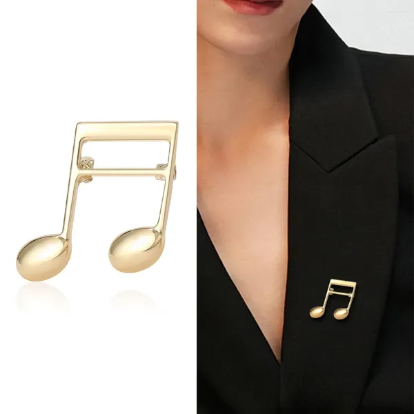 Broches simples forma de nota musical para mulheres homens concerto diário jóias músico roupas vestido colar lapela pinos acessórios presente
