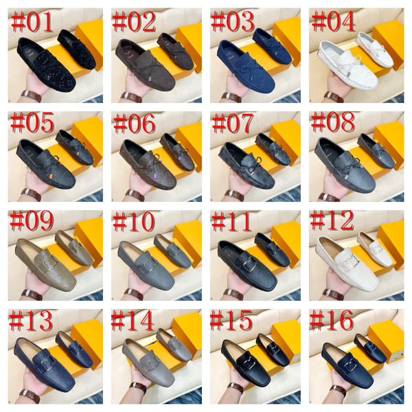 40Model Designer Scarpe eleganti da uomo Slip-On in pelle Casual Uomo adulto Rosso Mocassino da guida piatto Mocassini antiscivolo traspiranti con tacco basso Novità