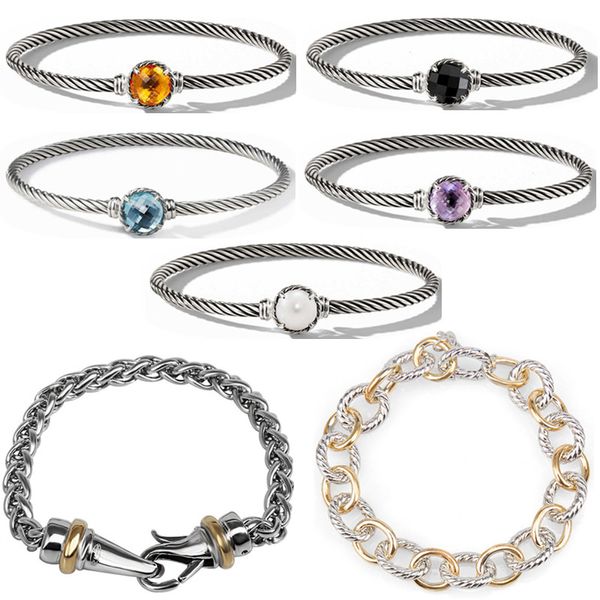 DY Twisted Open Charm Armbänder für Frauen 925 Silber Männer personalisierte Retro beliebte kubanische Kette Festival Designer Verlobungsschmuck Geschenk mit Box Großhandel