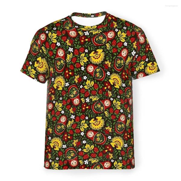 Männer T Shirts Matryoshka Puppe Russische Kultur Ornament Polyester T-shirts Männliche Harajuku Tops Dünnes Hemd O Hals