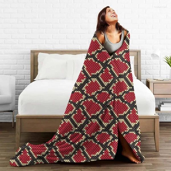 Coperte Modello Pelle di Serpente Coperta Retor Flanella Primavera Autunno Coperta Ultra Morbida Portatile per Letto Copriletti da Ufficio