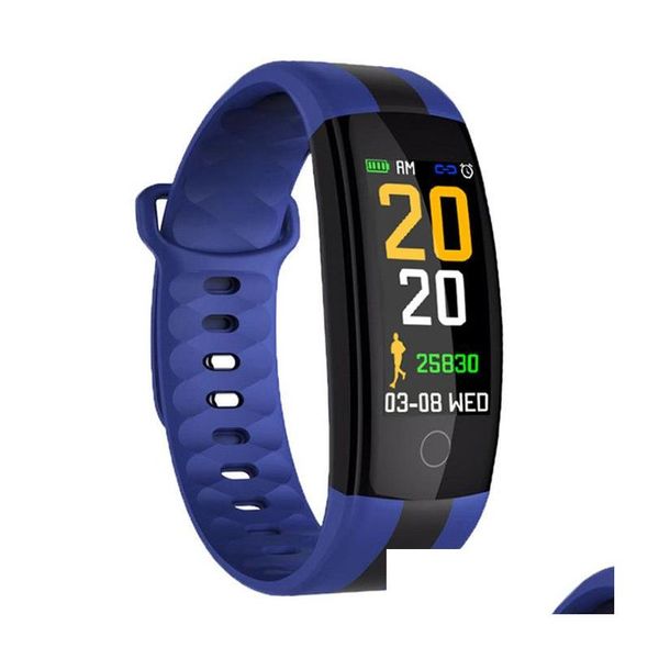 Akıllı Bileklikler QS01 Bilezik İzle Fitness Tracker Kan Basıncı Kalp Hızı Monitörü Su Geçirmez Telefon Android Damla Dh1O0