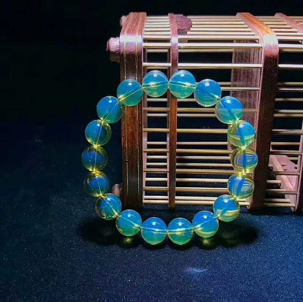 Catena all'ingrosso 2A + braccialetto di ambra blu messicana naturale 12mm + perline certificato fornitore di ambra preghiera per uomo donna gioielleria raffinata