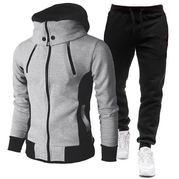 Sonbahar Kış Men Stripsuit Suit Man Fermuar Ceket Pantolon 2 Parça Set Gündelik Gym Fitness Jogging Sportswear S 4xl 231220