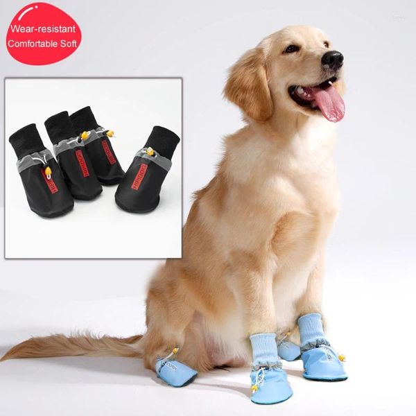 Abbigliamento per cani Scarpe grandi stampate con lettere Traspiranti Per tutte le stagioni Copripiedi per passeggiate all'aperto di medie e grandi dimensioni Forniture per animali domestici impermeabili