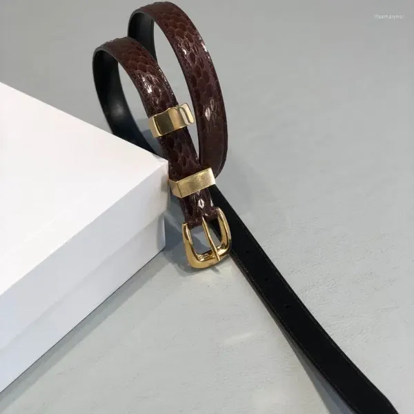 Cinture con logo Cintura da donna alla moda in pelle di serpente pelle bovina 2,0 cm