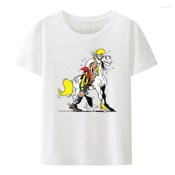 Herren T-Shirts T-Shirt Lucky Luke Dalton Jolly Jumper Daisy Town Fumetto Print Kurzarm T-Shirt Sommerkleidung für Männer Kleidung Camiseta