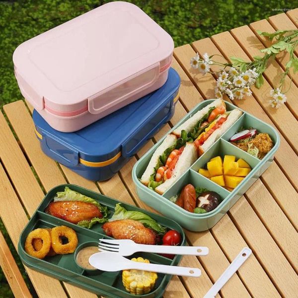 Geschirr, 2000 ml, doppellagige Lunchbox mit Löffel, Gabel, Cutter, mikrowellengeeignet, gefriergeeignet, für Studenten, Thermo-Bento-Behälter