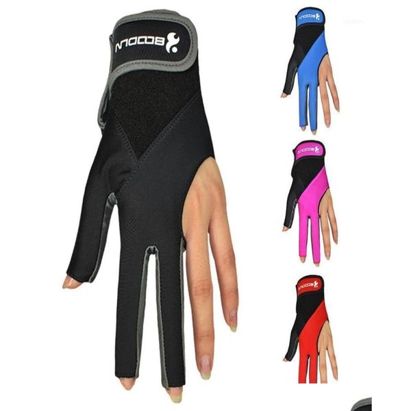 Supporto per il polso 1 pz Guanti per stecca da biliardo Biliardo Tre tagli per la mano sinistra Accessori per donne e uomini Uni5639704 Drop Delivery Sports Outdoo Dhmcl