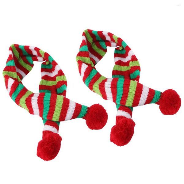 Coleiras De Cachorro 2 Pcs Listra Padrão Filhote De Cachorro Pet Cachecol Coleira De Natal Roupas Assessória Para Cães Gato - Tamanho M