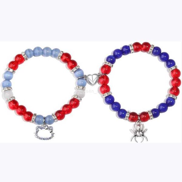 Pulseiras de amizade de aranha de corrente para melhor amigo Bff Halloween Natal combinando pulseiras para casais família irmã mais velha