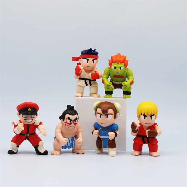 6 Stück/Set Q-Version Street Fighter Figuren Actionfiguren Cartoon Japan Spiel Heimdekoration