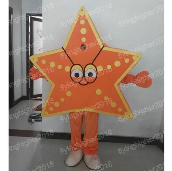 Halloween Star Fish Mascotte Kostuum Unisex Cartoon Anime thema karakter Carnaval Mannen Vrouwen Jurk Kerst Fancy Prestaties Feestjurk