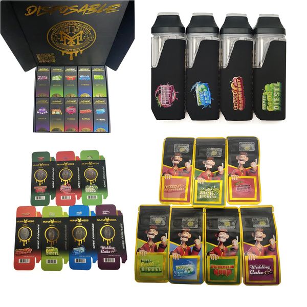 Vazio Muha Meds Mais Novo Canetas Vape Descartáveis ​​2.0 Gramas Vapes Dispositivo Grosso Óleo Bobina Cerâmica E Cigarro Bar Pods 280mAh Recarregável 2ml Vaporizador Vape Cartuchos