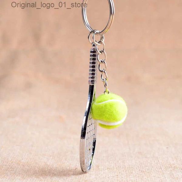 Keychains Chaelards Tennis Racket Keychain - Cute Sport Mini Keychain 6 Color Pingente Chairing Sports Chain Chain Love Sports Gifts Q231219