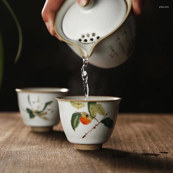 Tee Tassen Chinesische handgemachte hitzebeständige Getränkebecher Isolierte handbemalte Kristall Tasse Weinglas Vaso Bier