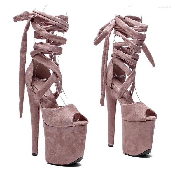 Sandalen LAIJIANJINXIA 20 cm/8 Zoll PVC-Obermaterial Sexy exotische Frauen/Mädchen Plattform Mode High Heels Pole Dance Schuhe 032