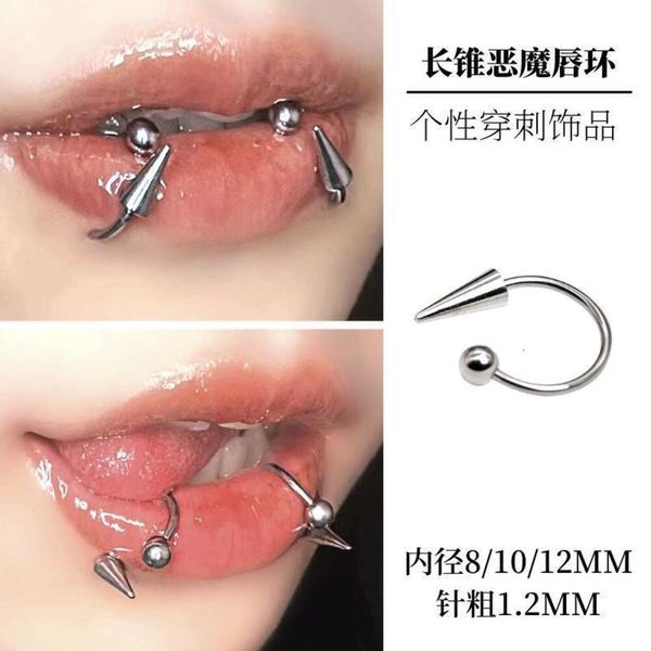 Hufeisenkegel, süßer, cooler Ins-Teufel-Ring, Lippen-Punk, symmetrische Persönlichkeit, würziger Mädchen-Piercing-Schmuck