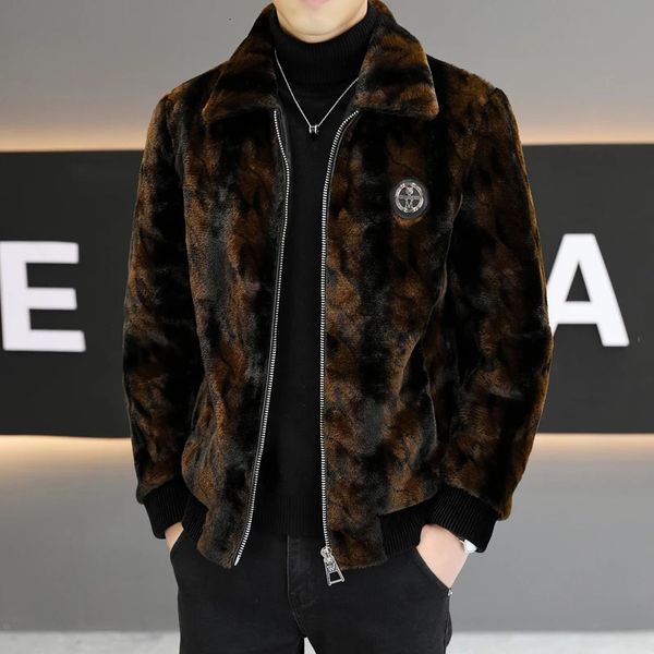 2023 Winter Faux Fur Mink Jackets Men engross