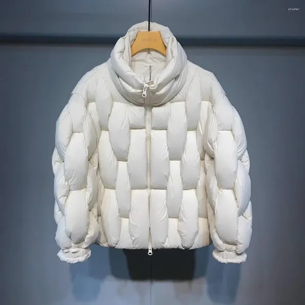 Trench feminina Coats Dutrieux 2023 colar de stand-up de inverno na moda moderna à prova de frio casaco acolchoado masculino e roupas de design com algodão com algodão