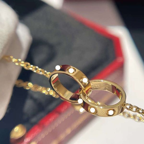 Designer Cartera Fashion Braclet Heißes verkaufendes neues diamantfreies Doppelring-Armband für Damenmode Vielseitigkeit Farbbeständigkeit Leichter Luxus und