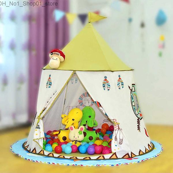 Игрушечные палатки двор Kid Peeepee Tent House 123*116 см. Портативный замок принцесса для детей, дети играют игрушечные палатки на день рождения рождественский подарок Q231220