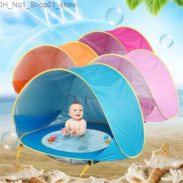 Torda de brinquedo Baby Beach Toys Toys portátil Piscina UV Protection Sun Shelter Swimming Play Play House Tent de brinquedos ao ar livre para crianças Presente Q231220