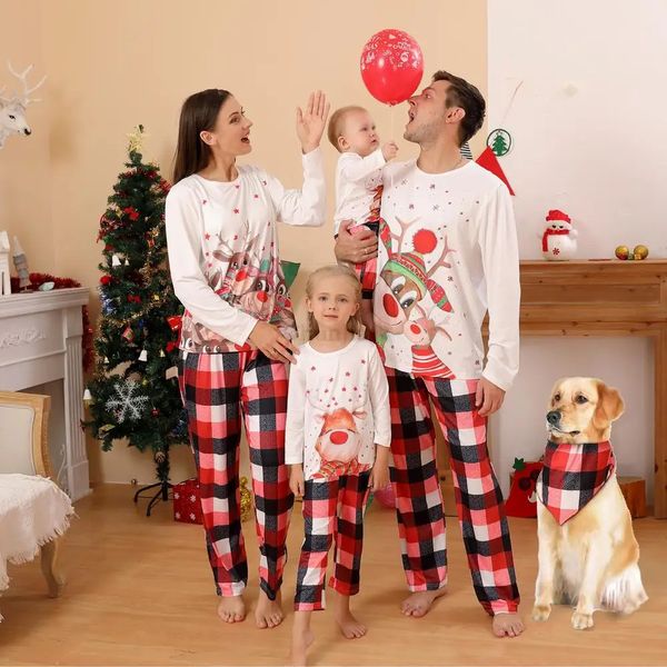 Familien-Weihnachtspyjamas, Mutter und Kinder, passende Outfits, Weihnachtsschläfer, Mama, Papa, Paare, Pyjamas, Baby Roper, Familienlook, Kleidungssets 231220