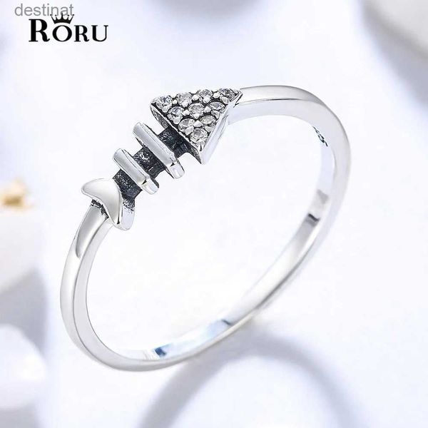 Solitaire Ring S925 STERLING Gümüş Yüzük Balık Kemikleri Minimalist Tasarımcı Zirkon Taş Takı Kadınlar İçin 2021 Hediyeler Kadınlar için Hediyeler Kız Arkadaşı Motherl231220