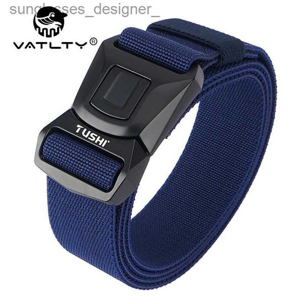 Cinture VATLTY Cintura elasticizzata da uomo blu navy da 105 cm a 125 cm Cintura sportiva unisex in nylon resistente all'aperto Accessori tattici militari maschiliL231220